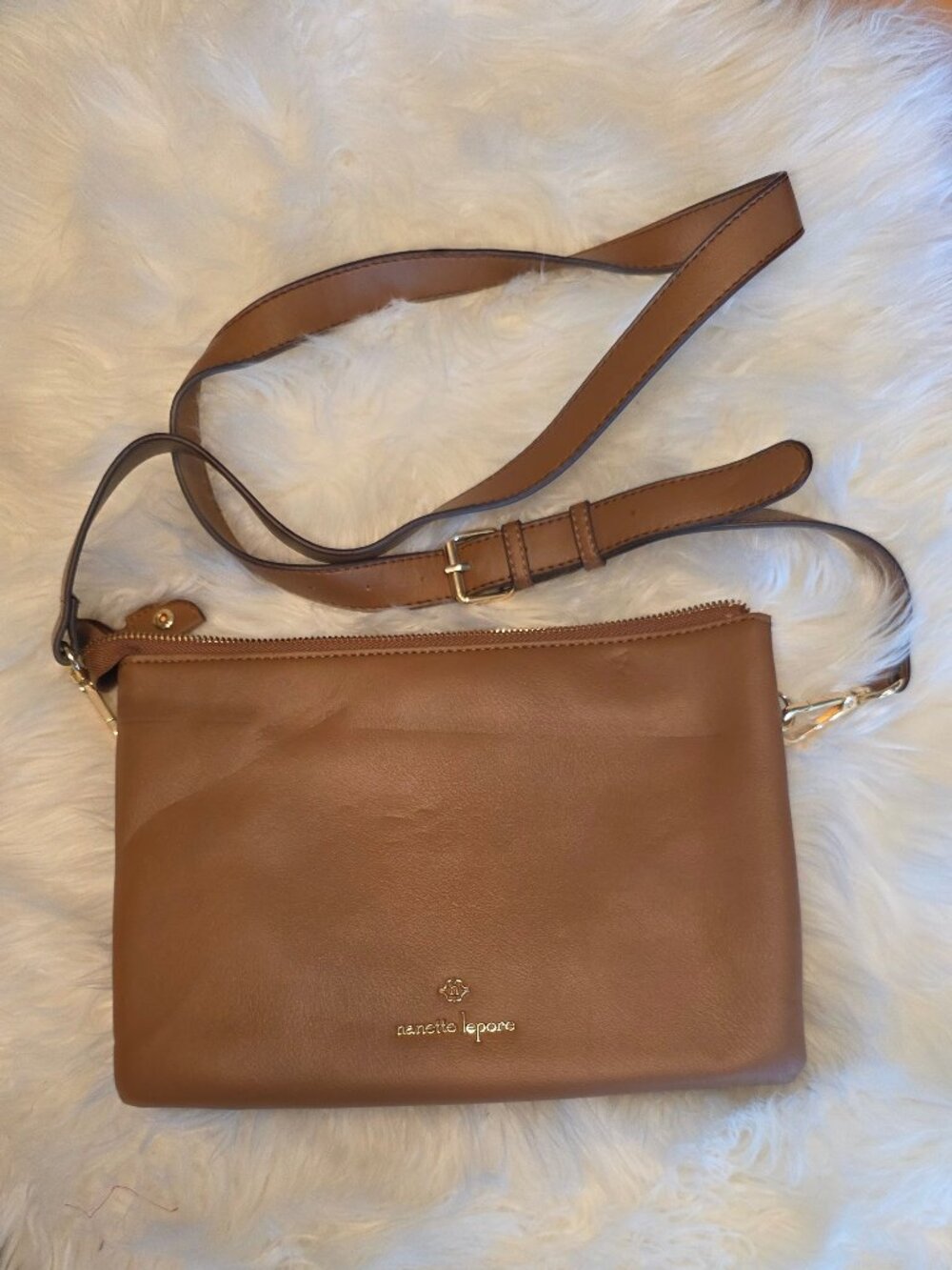 Nanette Lepore Brown Leather Crossbody Bag